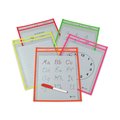 C-Line Products Reusable Dry Erase Pockets, 9 x 12, Assorted Neon Colors, PK25 40820